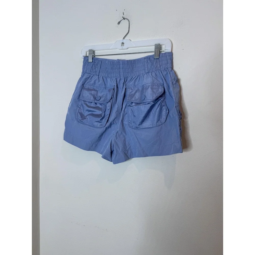 Free People Skort Womens Small Blue Cargo Microfiber Elastic Waist 3 In Outdoor